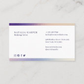 Elegantes Violet & Champagner Glitzer Beauty Makeu Visitenkarte (Rückseite)