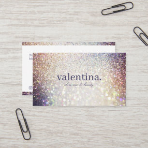 Elegantes Violet & Champagner Glitzer Beauty Makeu Visitenkarte