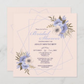 Elegantes Violet Fünf-Petal-Rose-Brautparty Einladung (Vorne/Hinten)