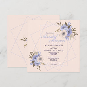 Elegantes Violet Fünf-Petal-Rose-Brautparty Einladung