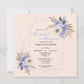 Elegantes Violet Fünf-Petal-Rose-Brautparty Einladung (Vorderseite)