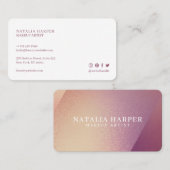 Elegantes Violet Glitzer & Rosa Schönheitsmittel Visitenkarte (Vorne/Hinten)