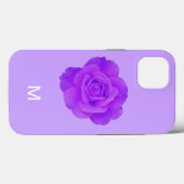 Elegantes Violet Lila florale Rose Monogramm-Gesch Case-Mate iPhone Hülle (Rückseite (Horizontal))