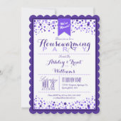 Elegantes Violet Lila Weißes Party Einladung (Vorderseite)