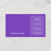 Elegantes Violet Modernes Berufliches Creative Chi Visitenkarte (Rückseite)