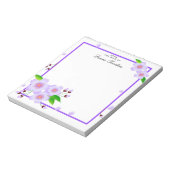 Elegantes Violet Peony Blume Personalisiert Notepa Notizblock (Rotiert)