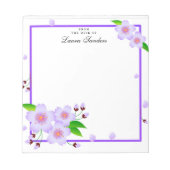 Elegantes Violet Peony Blume Personalisiert Notepa Notizblock (Vorderseite)