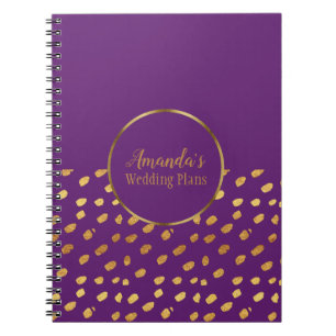 Elegantes Violet und Gold Wedding Plans Notizblock