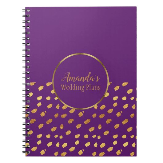 Elegantes Violet und Gold Wedding Plans Notizblock (Vorderseite)