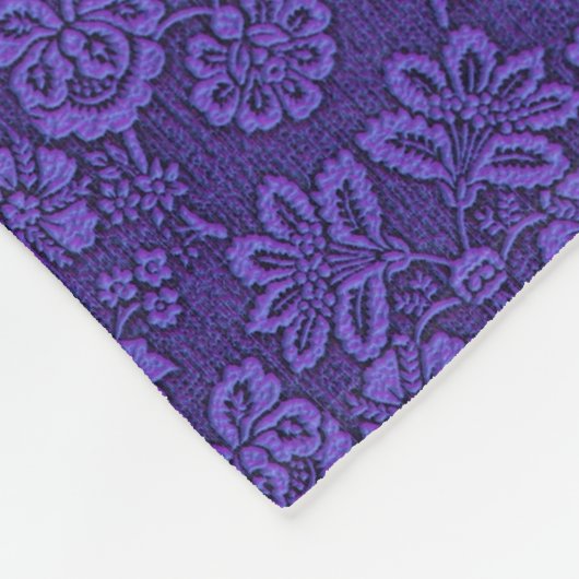Elegantes Violet Vintag Damask Muster Fleecedecke (Ecke)