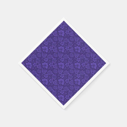 Elegantes Violet Vintag Damask Muster Serviette (Ecke)