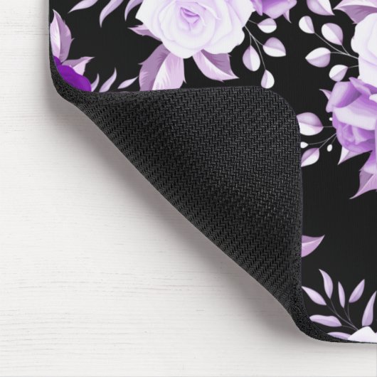 Elegantes Violett-Blume Nahtloses Muster Mousepad (Ecke)