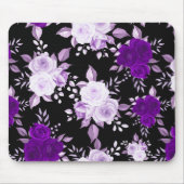 Elegantes Violett-Blume Nahtloses Muster Mousepad (Vorne)