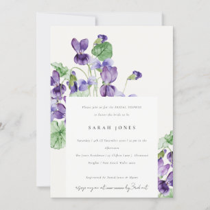 Elegantes Violett Brautparty Einladung