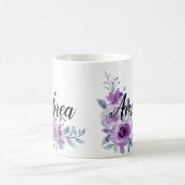 Elegantes Violett Lila Blumenbeete Personalisiert Kaffeetasse (Mittel)