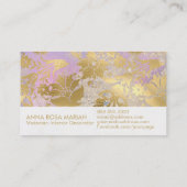 *~* Elegantes Violett Vintag antike Damaske Visitenkarte (Rückseite)