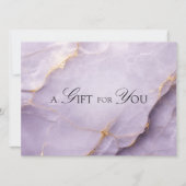 Elegantes violettes Marmor-QR-Code-Geschenkgutsche (Vorderseite)