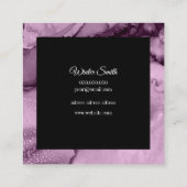 Elegantes violettes Marmorwasser Quadratische Visitenkarte (Rückseite)