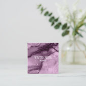 Elegantes violettes Marmorwasser Quadratische Visitenkarte (Stehend Vorderseite)