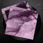 Elegantes violettes Marmorwasser Quadratische Visitenkarte