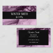 Elegantes violettes Marmorwasser Visitenkarte (Vorne/Hinten)