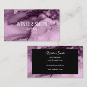 Elegantes violettes Marmorwasser Visitenkarte (Vorne/Hinten)