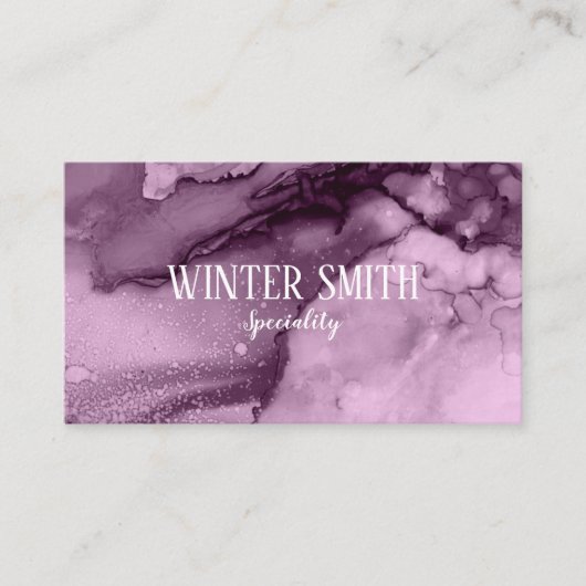 Elegantes violettes Marmorwasser Visitenkarte (Vorderseite)