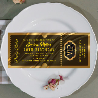Elegantes VIP-Gold-Event-Ticket Einladung