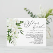 Elegantes Virtual Brautparty von White Orchid per  Einladung (Stehend Vorderseite)