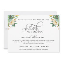 Elegantes Virtual Wedding Inv. Weiß und Honey