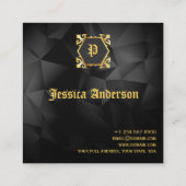 Elegantes Visitenkarte-Schönheits-Salon-Luxus-Gold Quadratische Visitenkarte (Rückseite)