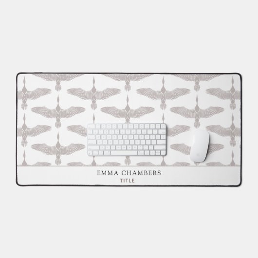 Elegantes Vogelmuster Beruflich Schreibtischunterlage (Tastatur & Maus)