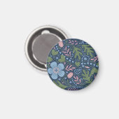 Elegantes volkstümliches Blumenmuster, vintage bot Magnet (Vorderseite/Rückseite)