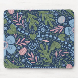 Elegantes volkstümliches Blumenmuster, vintage bot Mousepad