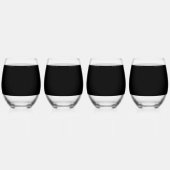 Elegantes Vollschwarz Weinglas Ohne Stiel (Links)