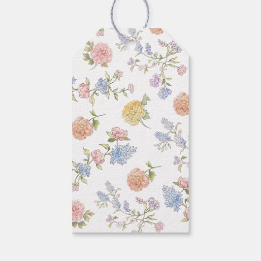 Elegantes, von Blumen gezeichnetes Brautparty Geschenkanhänger (Rückseite)