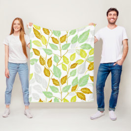 Elegantes, von Natur Inspiriert Leaf-Design Fleecedecke