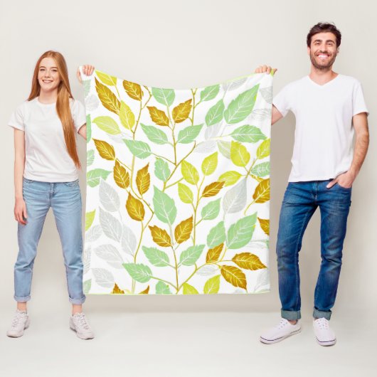 Elegantes, von Natur Inspiriert Leaf-Design Fleecedecke (Beispiel)