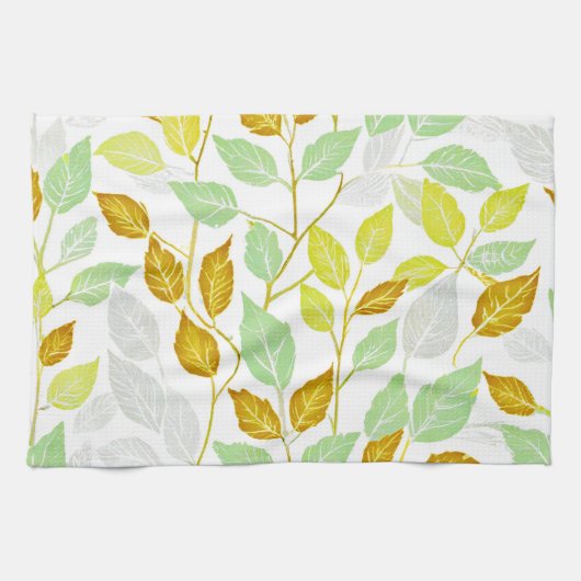 Elegantes, von Natur Inspiriert Leaf-Design Geschirrtuch (Horizontal)