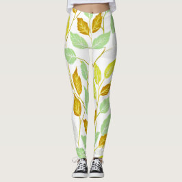 Elegantes, von Natur Inspiriert Leaf-Design Leggings