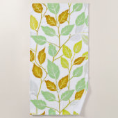 Elegantes, von Natur Inspiriert Leaf-Design Strandtuch (Vorderseite)