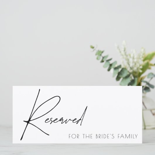 Elegantes vorbehaltenes Hochzeitszeichen (Stehend Vorderseite)