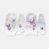Elegantes Vorlagensilber und Lila Schmetterling Geschenkschachtel (Ungefaltet)