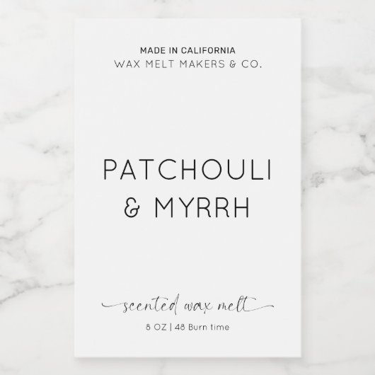 Elegantes Wachs-Melt-Verpackungs-Minimal-Rectangle Lebensmitteletikett (Einzelnes Label)