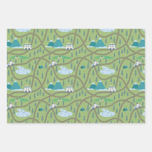 elegantes Walddiagramm Geschenkpapier Set (Vorderseite 3)