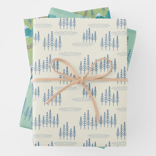 elegantes Walddiagramm Geschenkpapier Set (Beispiel)
