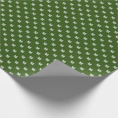 Elegantes, waldgrün-weißes Monogramm Geschenkpapier (Ecke)