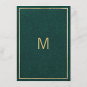 Elegantes, waldgrünes Gold, Blumenkataster Begleitkarte (Rückseite)