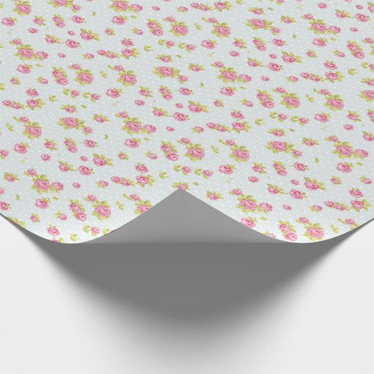 Elegantes Wallpaper pattern of pink roses 4 Geschenkpapier (Ecke)