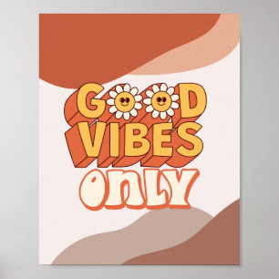 Elegantes Wandkunstposter gute vibes nur Boho Poster